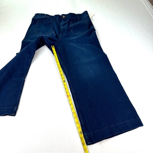 Anthropologie Pilcro The Skipper Cropped Wide-Leg Jeans Dark Denim Blue Size 34 - Picture 15 of 16